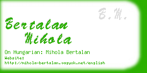 bertalan mihola business card